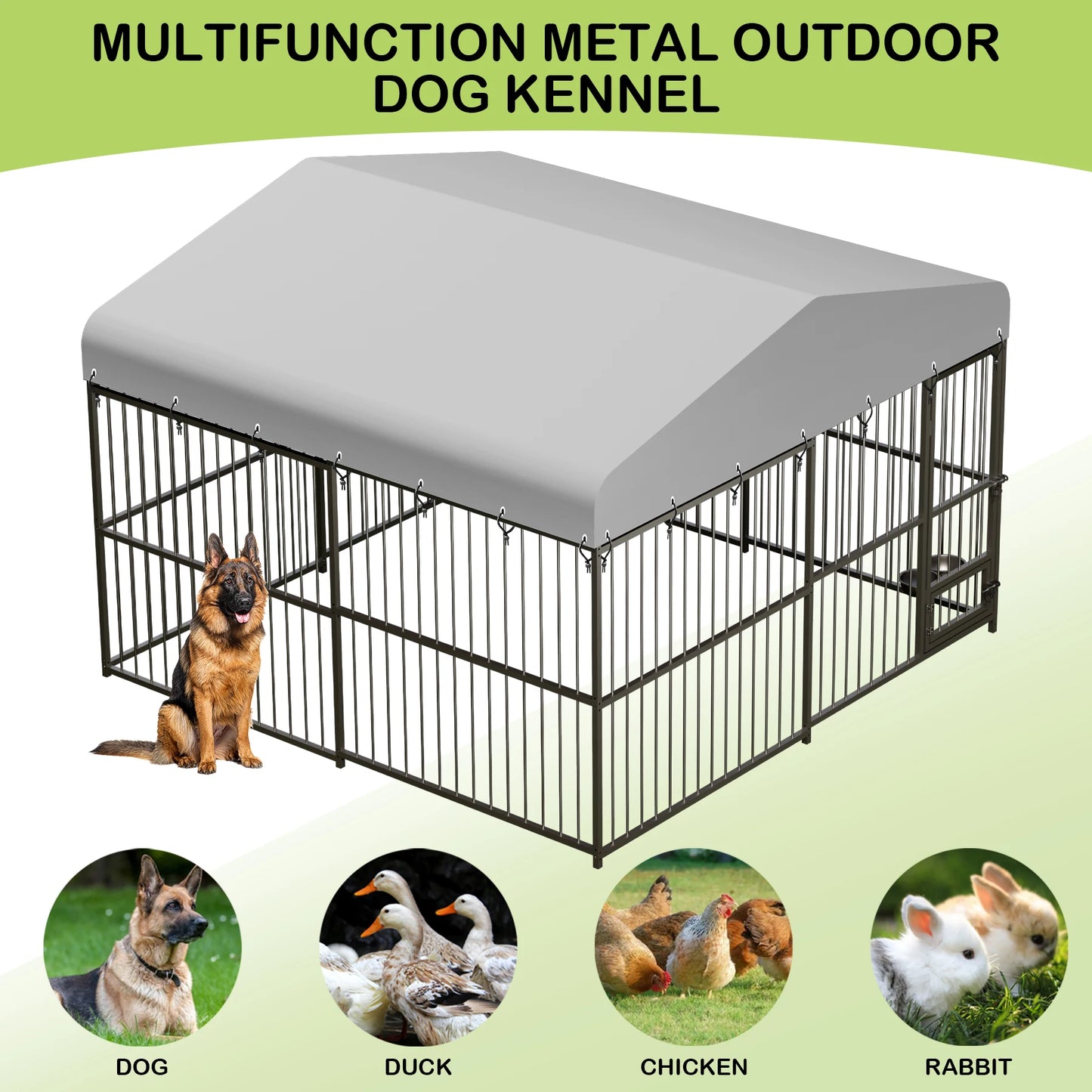 TWISTER.CK Outdoor Heavy Duty Dog Kennel Walk In Playpen With Roof