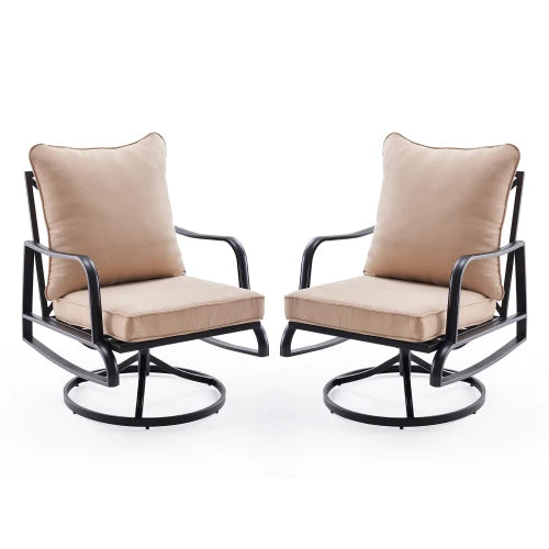 Outdoor Swivel Rocking Patio Bistro Set With Thick Cushions
