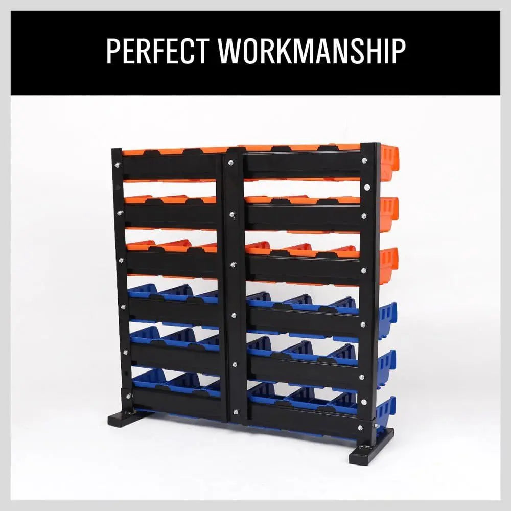 36 Bin Plastic Storage Organizer Rack For Tools And Garage