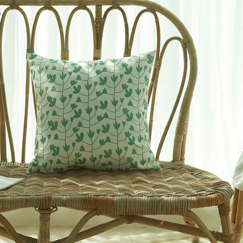Indoor And Outdoor Waterproof Decorative Square Throw Pillow Cover With Leaf Pattern