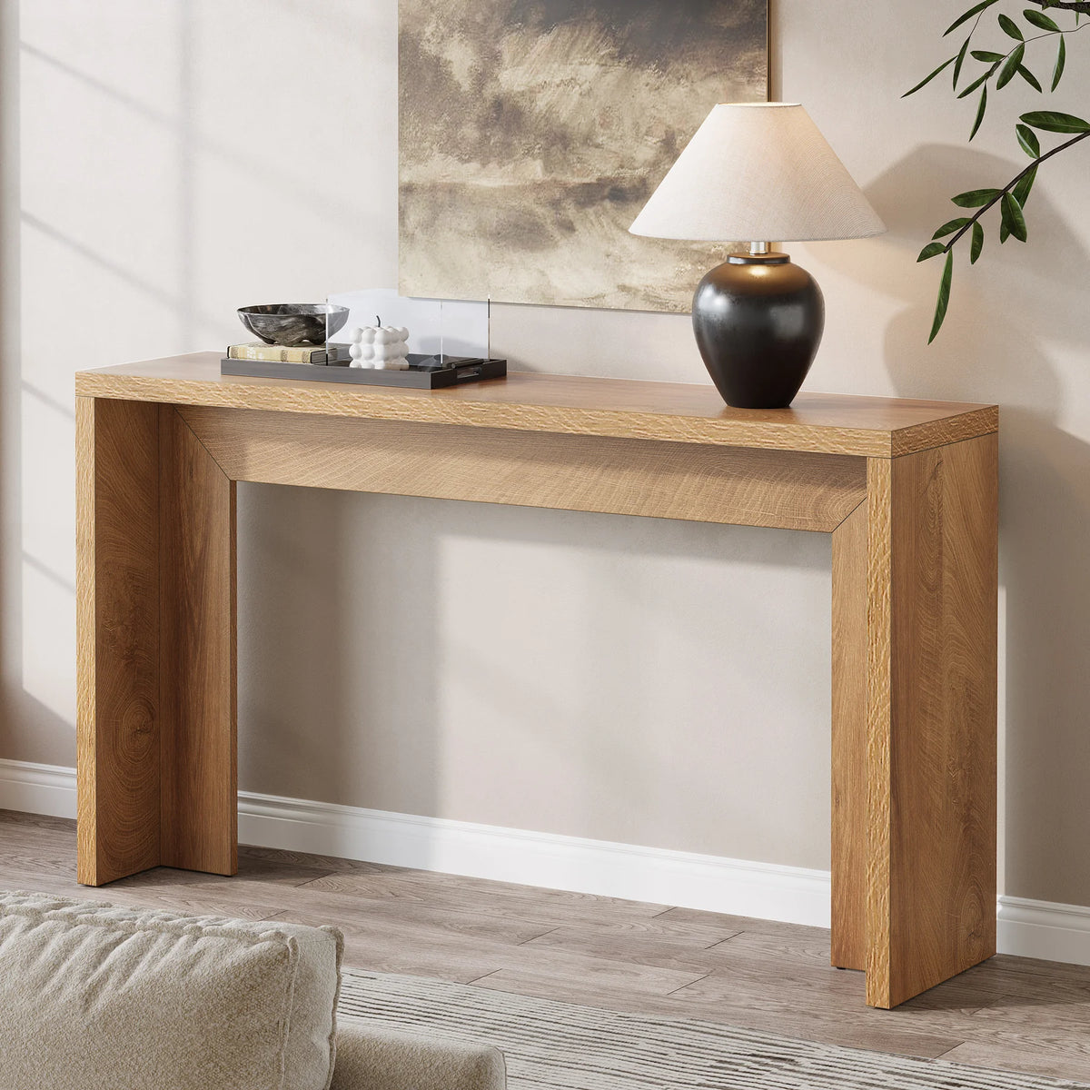 Tribesigns Wooden Farmhouse Console Table With Storage