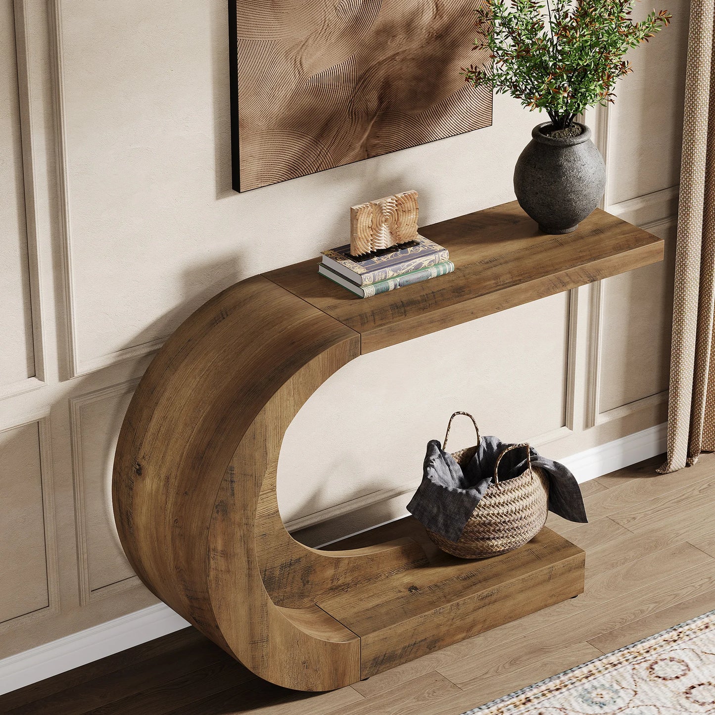 Tribesigns Mid Century Modern Oval Console Table