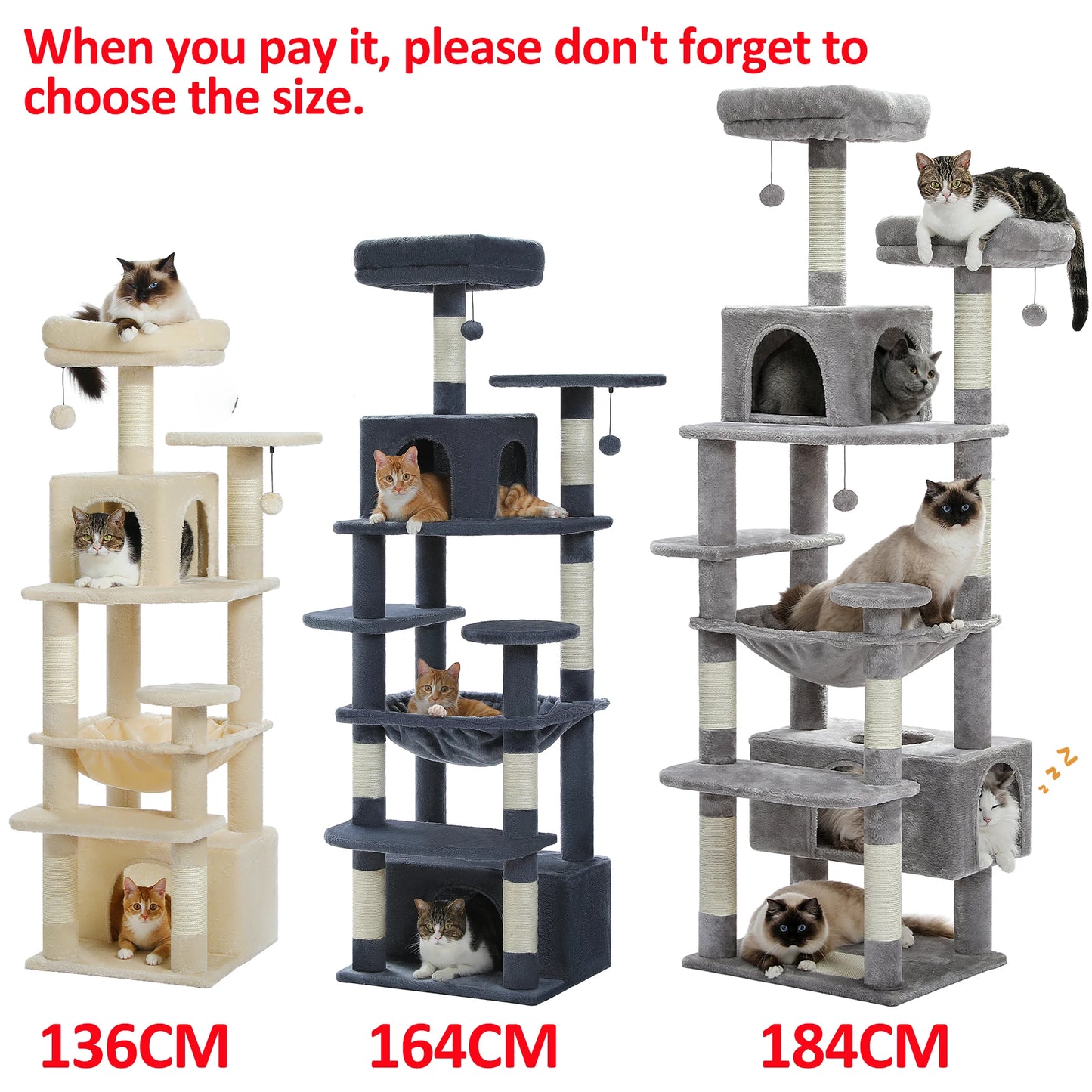 PAWZ Road Five-Tier Cat Tree Tower With Sisal Scratching Posts