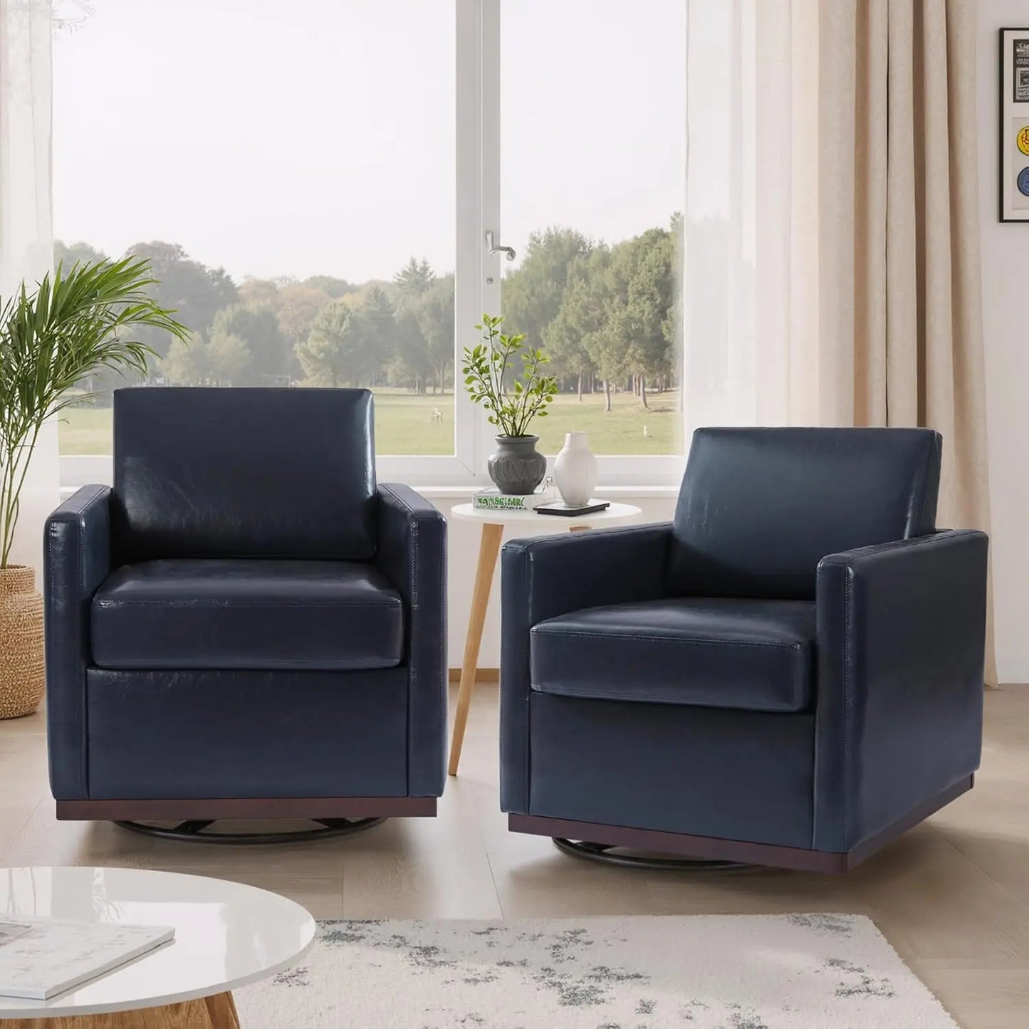 Upholstered Club Armchairs Set of 2 Chenille Fabric