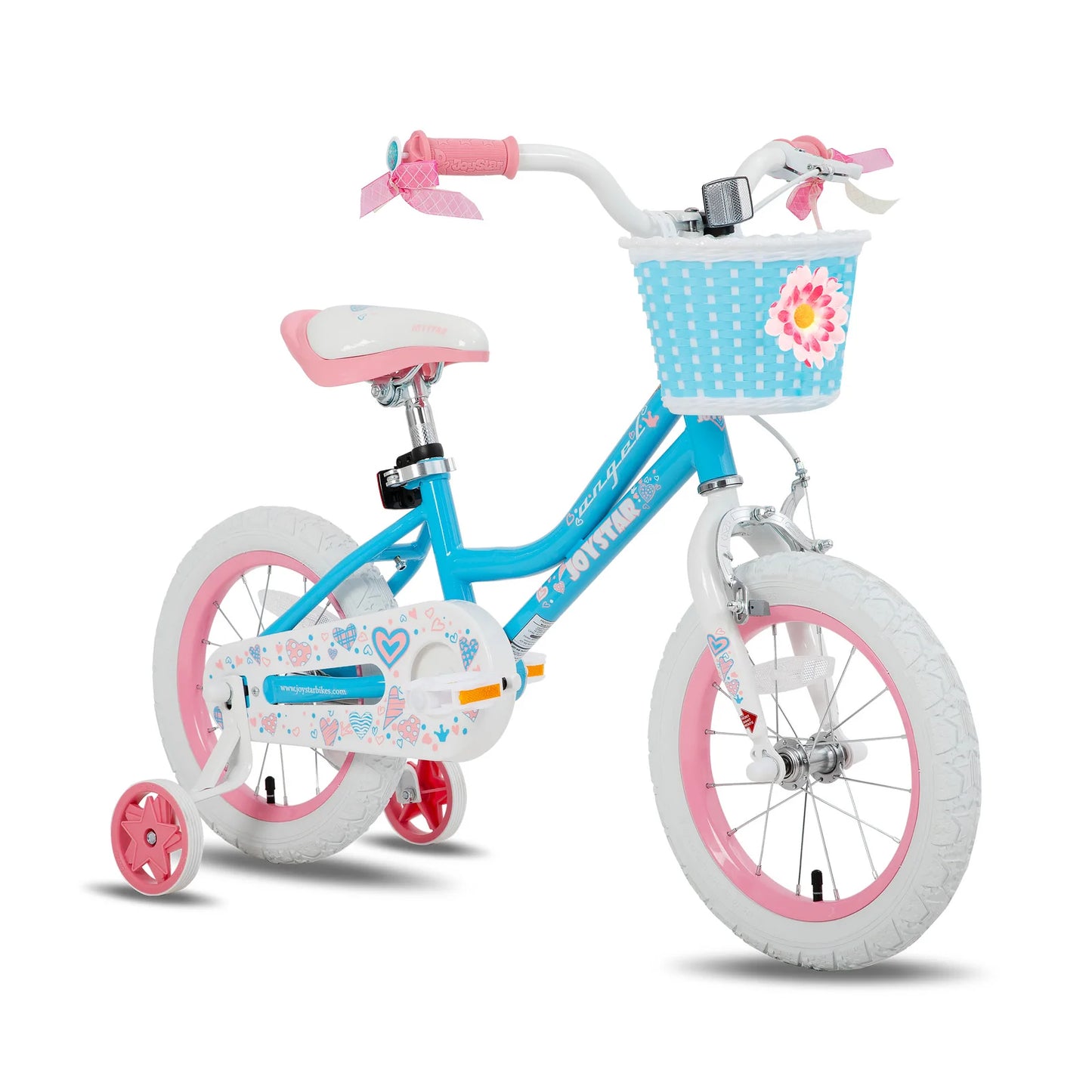 Joystar Kids Bike With Basket Training Wheels Rear Pedal Brake