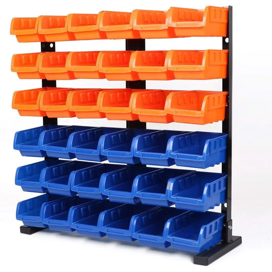 36 Bin Plastic Storage Organizer Rack For Tools And Garage