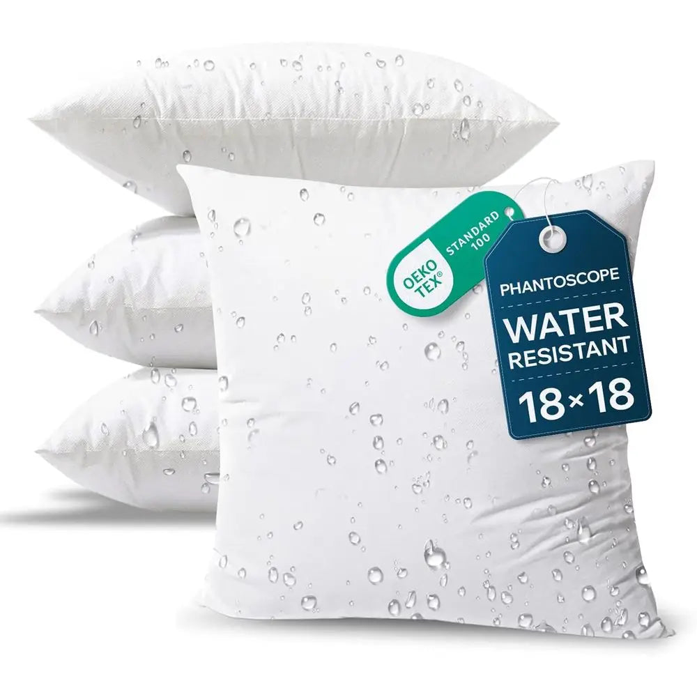 Pillow Inserts Pack of 4 Outdoor Water Resistant Hypoallergenic