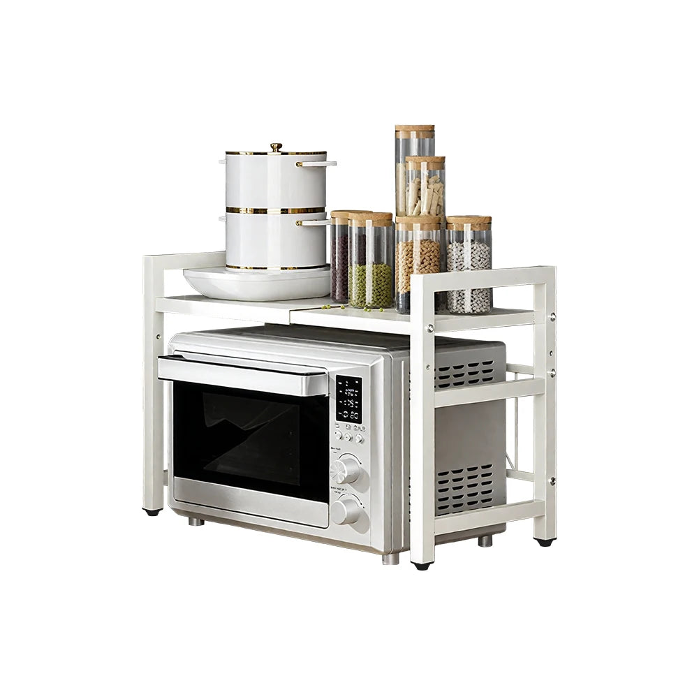 Expandable Microwave Shelf Organizer Rust Proof Kitchen Storage