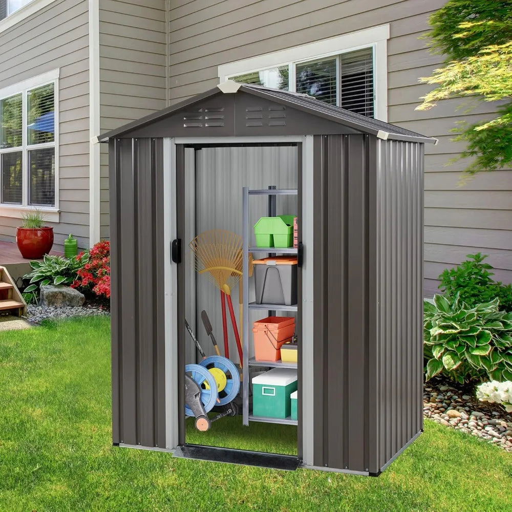 Outdoor Metal Storage Shed Waterproof With Side Window