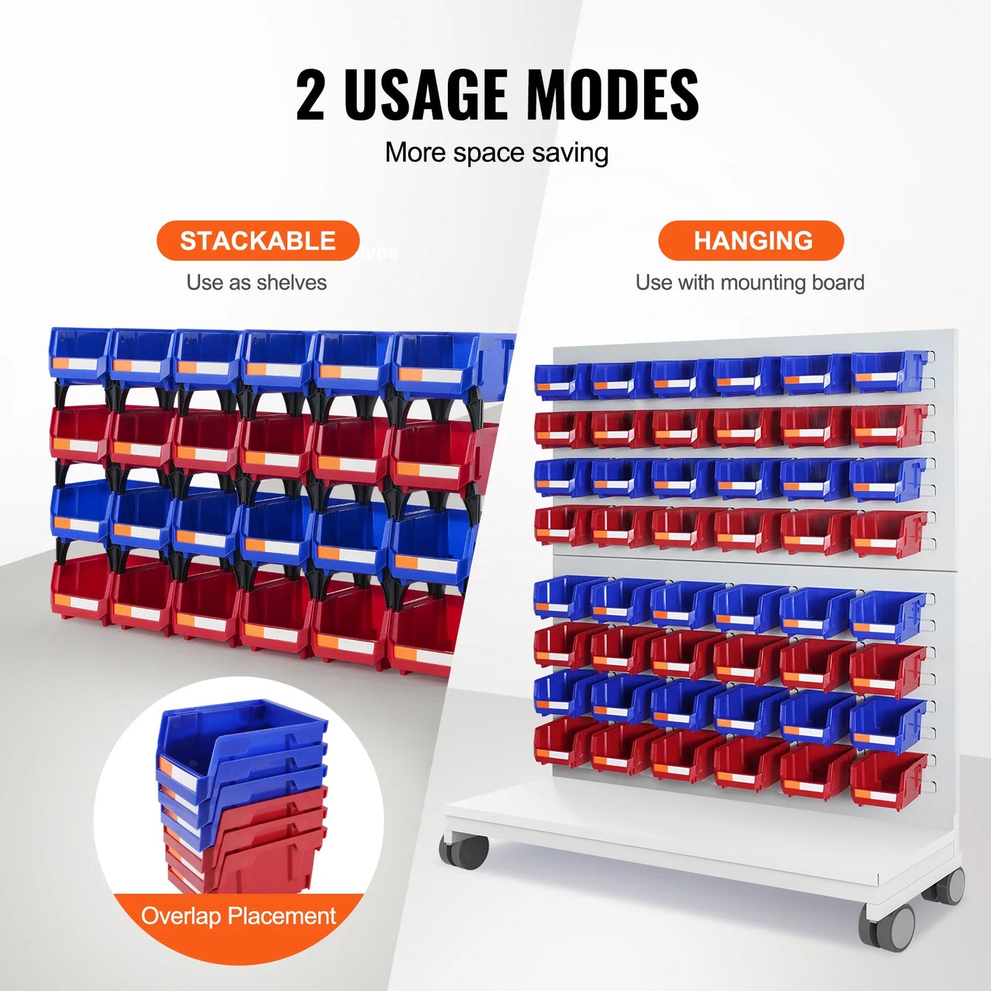SucceBuy 24 Pack Stackable Storage Bins Organizer For Garage