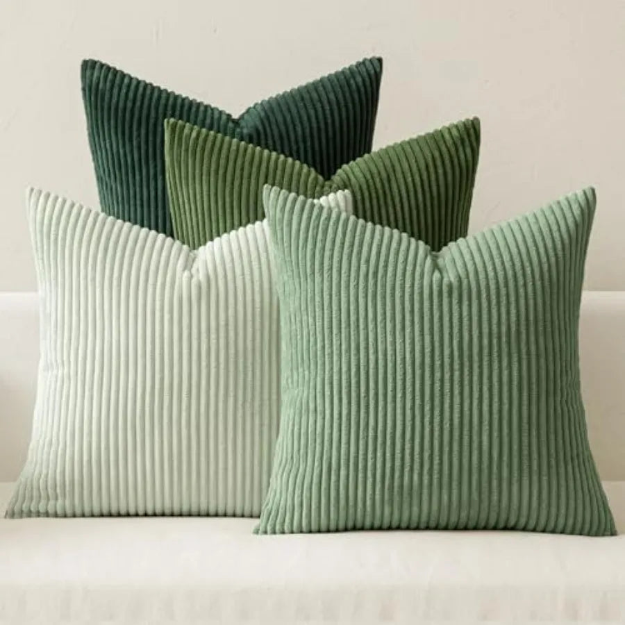 Boho Farmhouse Throw Pillow Covers 4 Pack Corduroy Cushion Covers For Couch