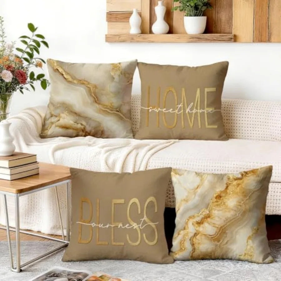 Decorative Throw Pillow Covers Set Of Four For Living Room