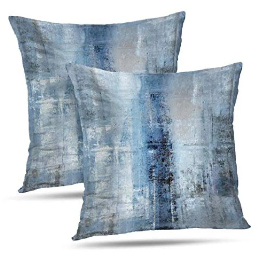 Abstract Art Pillow Cover Knit Faux Fur Cushion Modern Decor