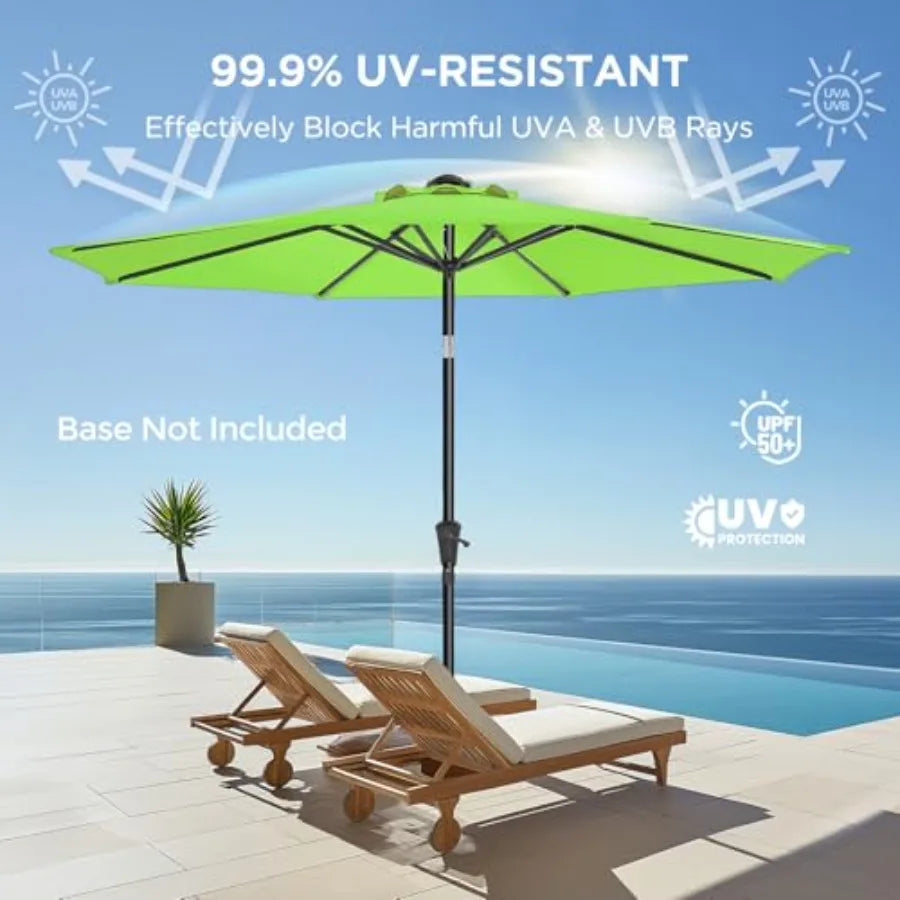 Outdoor Patio Umbrella With Push Button Tilt UV Protection