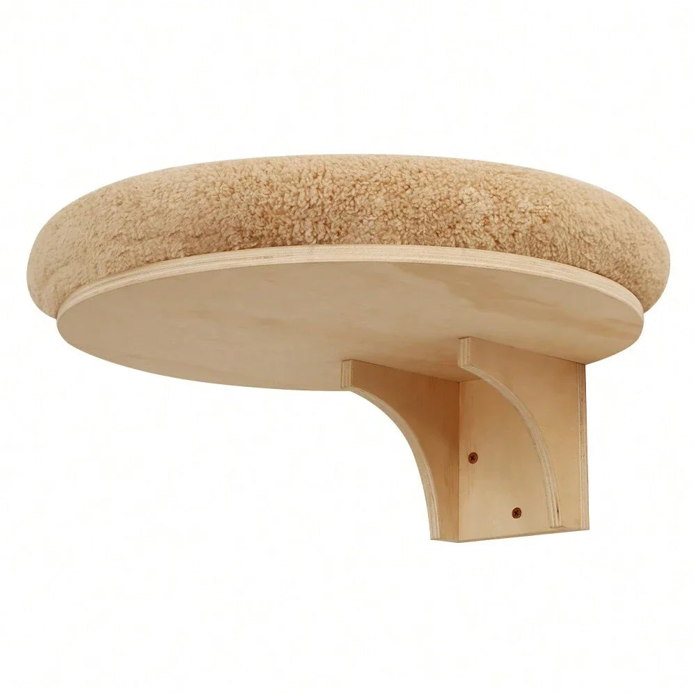 PETRAVEL Cat Wall Mounted Wooden Climbing Ladder Hammock Scratching Post