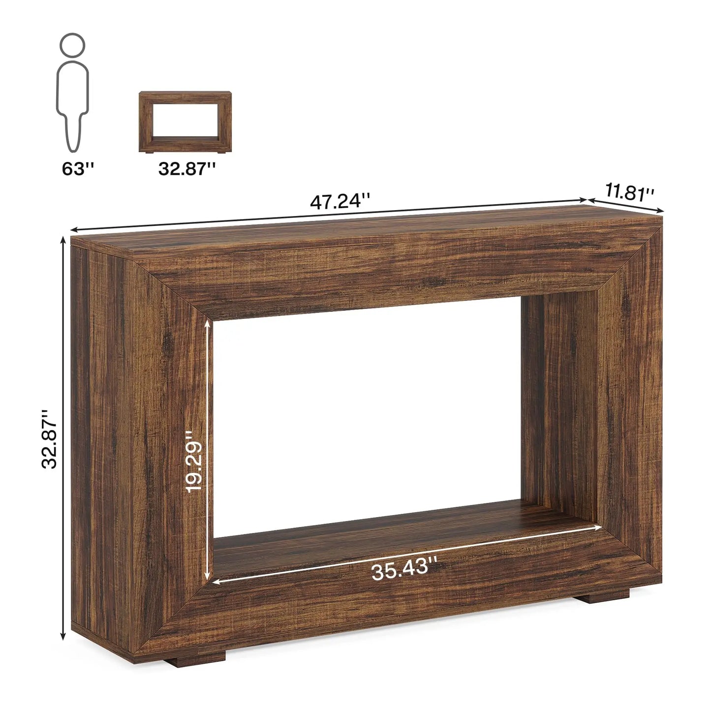 Tribesigns Antique Wooden Farmhouse Console Table With Storage