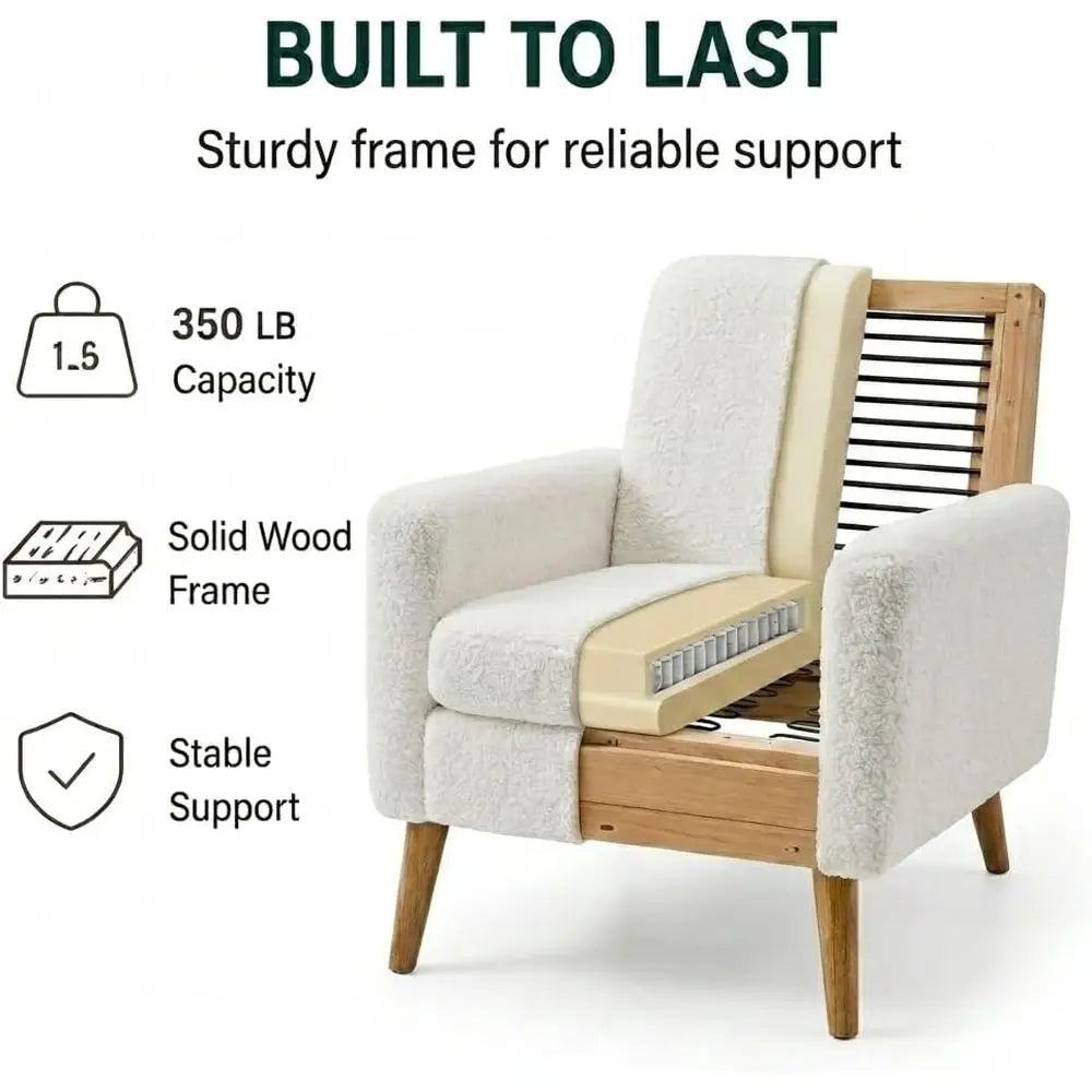 Ukmj 2 Piece Adjustable Height Upholstered Accent Chair Set For Living Room