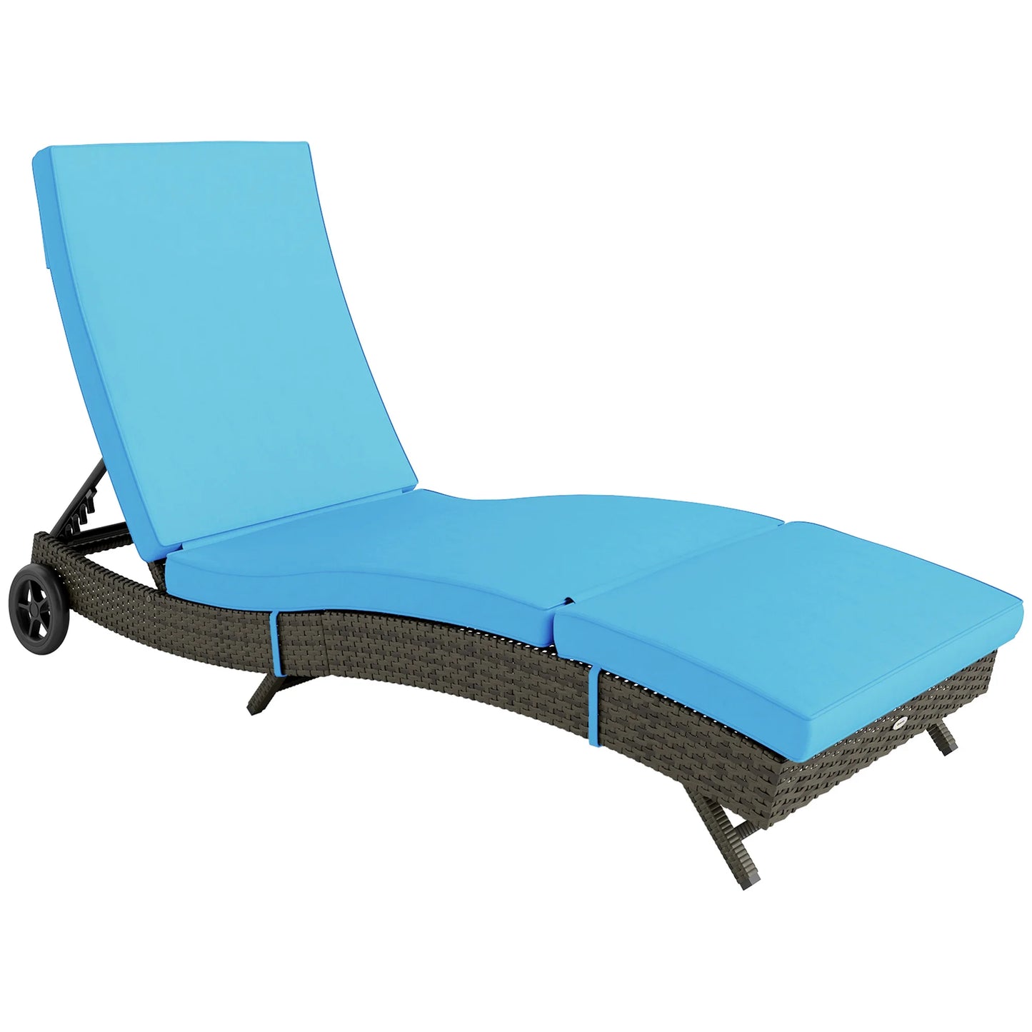 Outsunny Outdoor Reclining Lounge Chair With Wheels