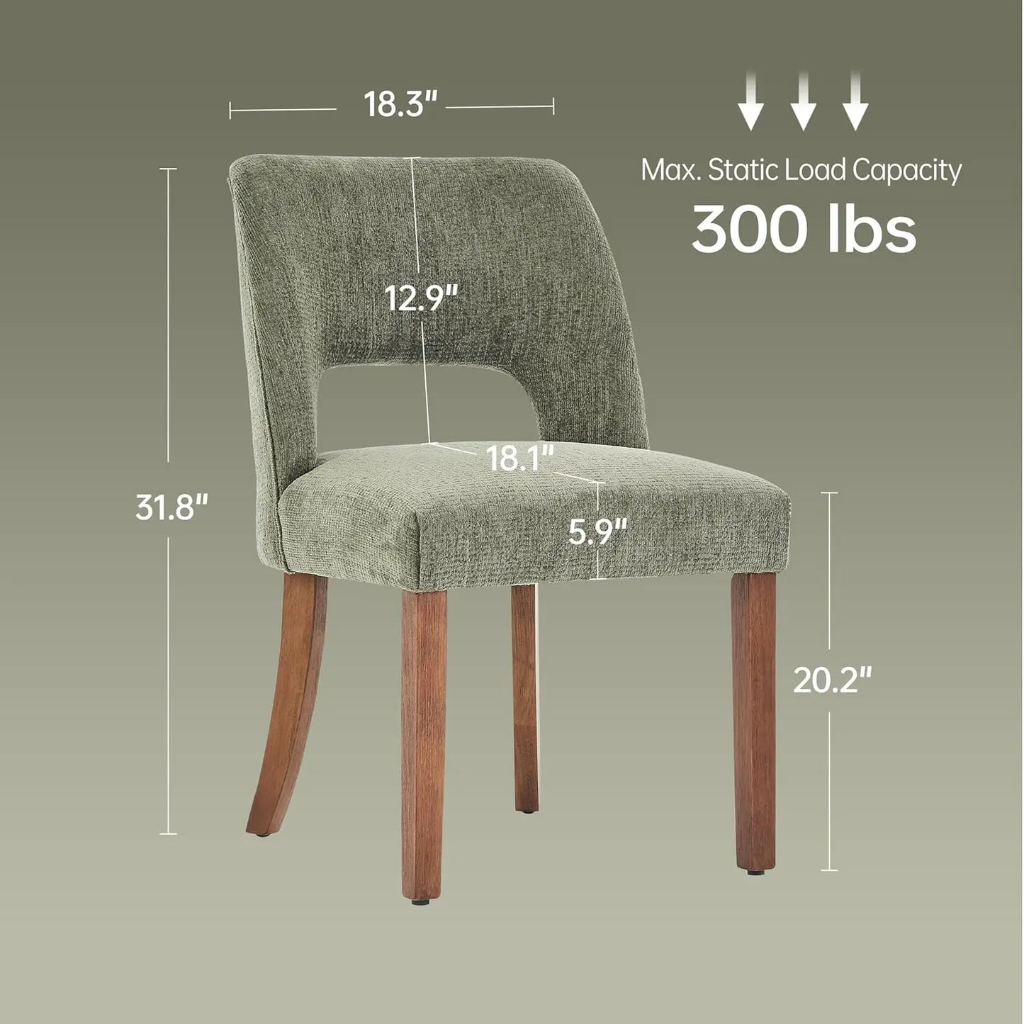 Frame Wooden Dining Chairs Set Of 4 Mid Century Modern Upholstered Rubberwood