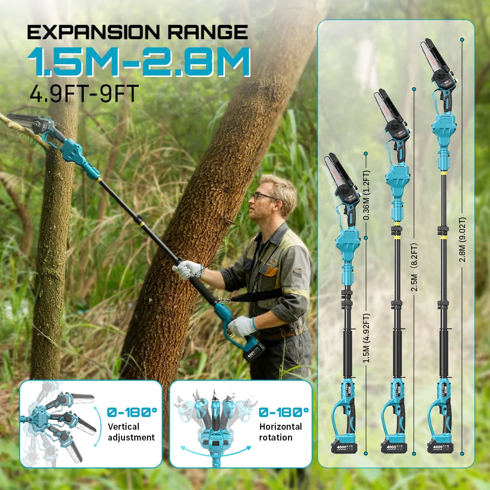 Seesii 3 In 1 Brushless Electric Chainsaw With Extension Rod