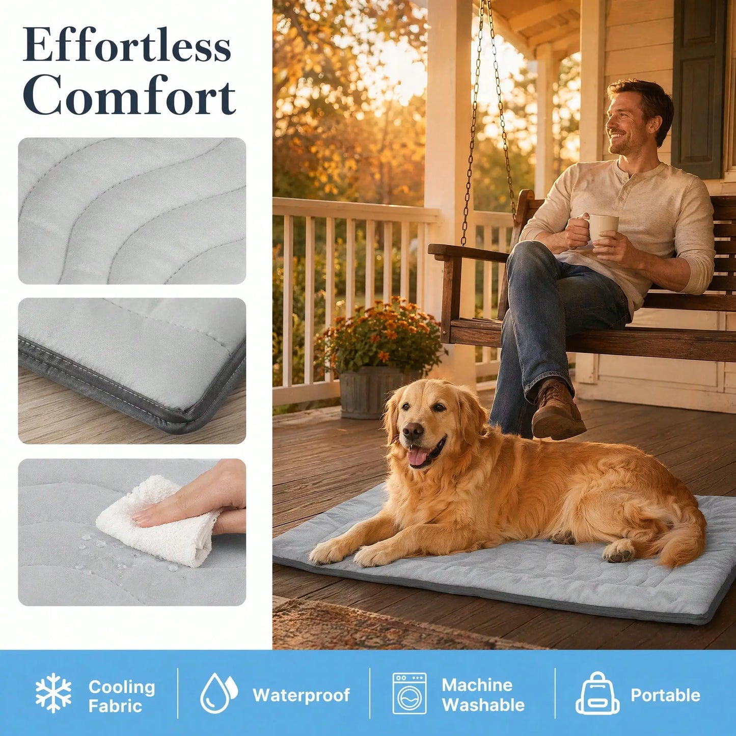 Non-Slip Washable Dog And Cat Cooling Mat Blanket