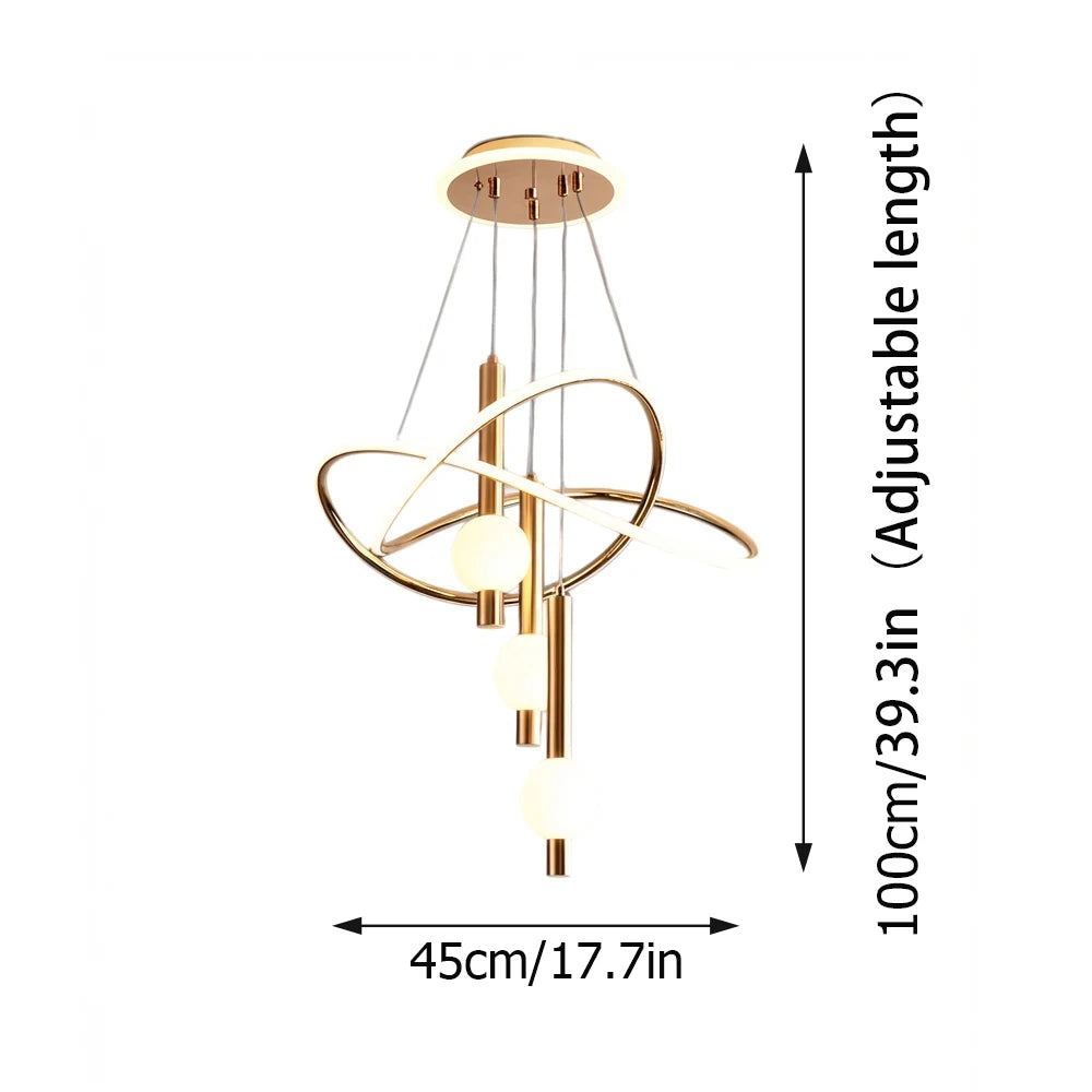 Lollipop LED Pendant Light With Remote Control Adjustable Height Dimmable