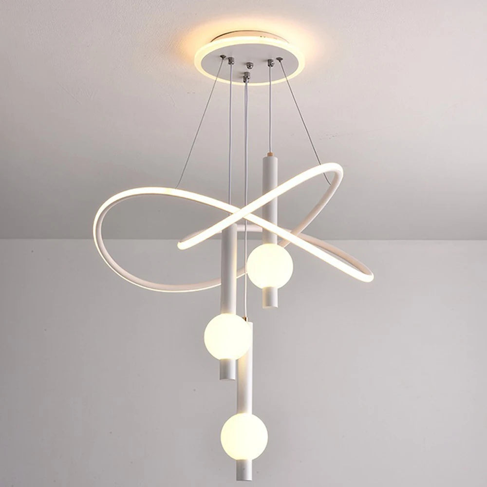 Lollipop LED Pendant Light With Remote Control Adjustable Height Dimmable