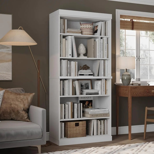 Stackable 6 Tier Solid Wood Bookcase Open Display Shelf