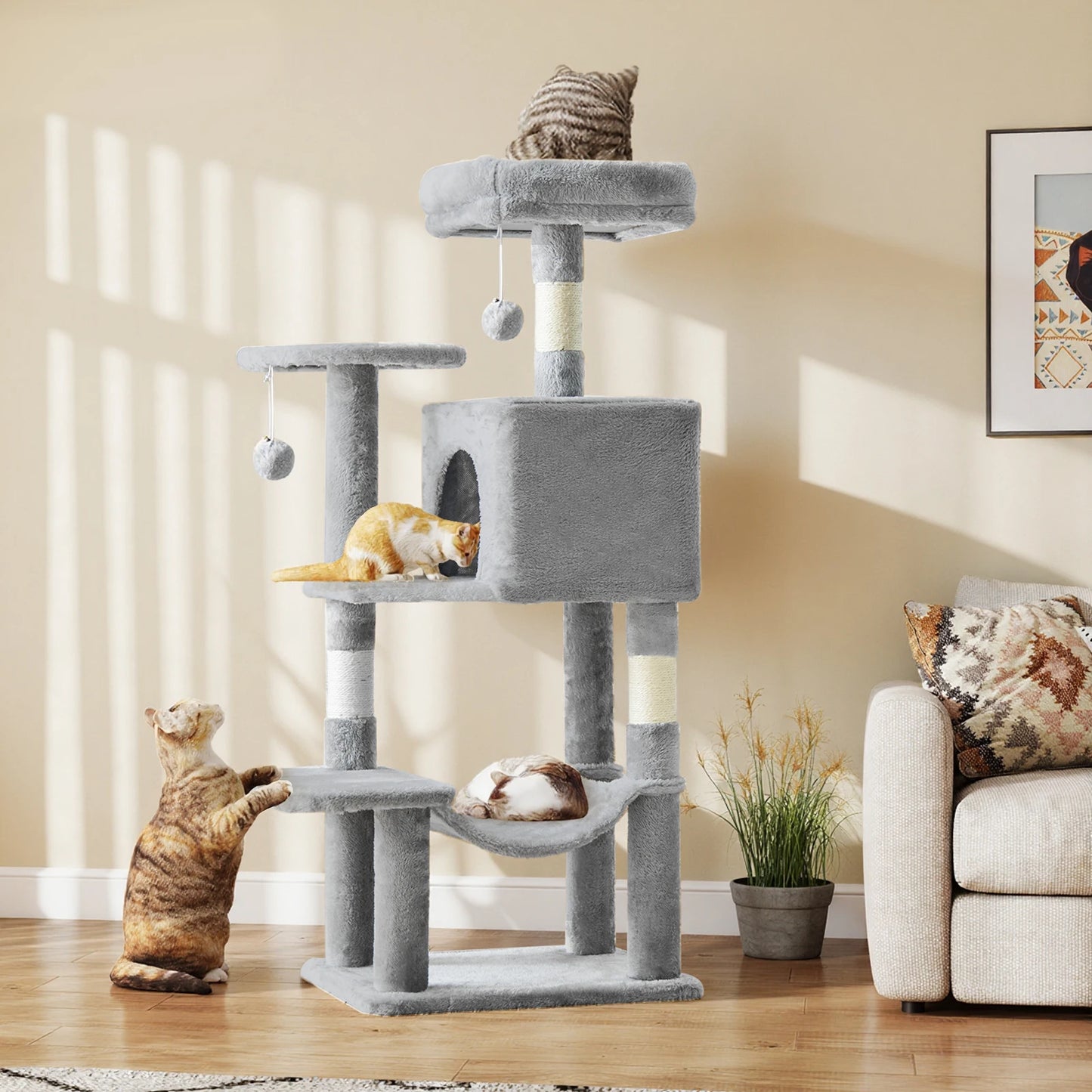JHK Cat Tree Multi Level Cat Climbing Tower Sisal Posts