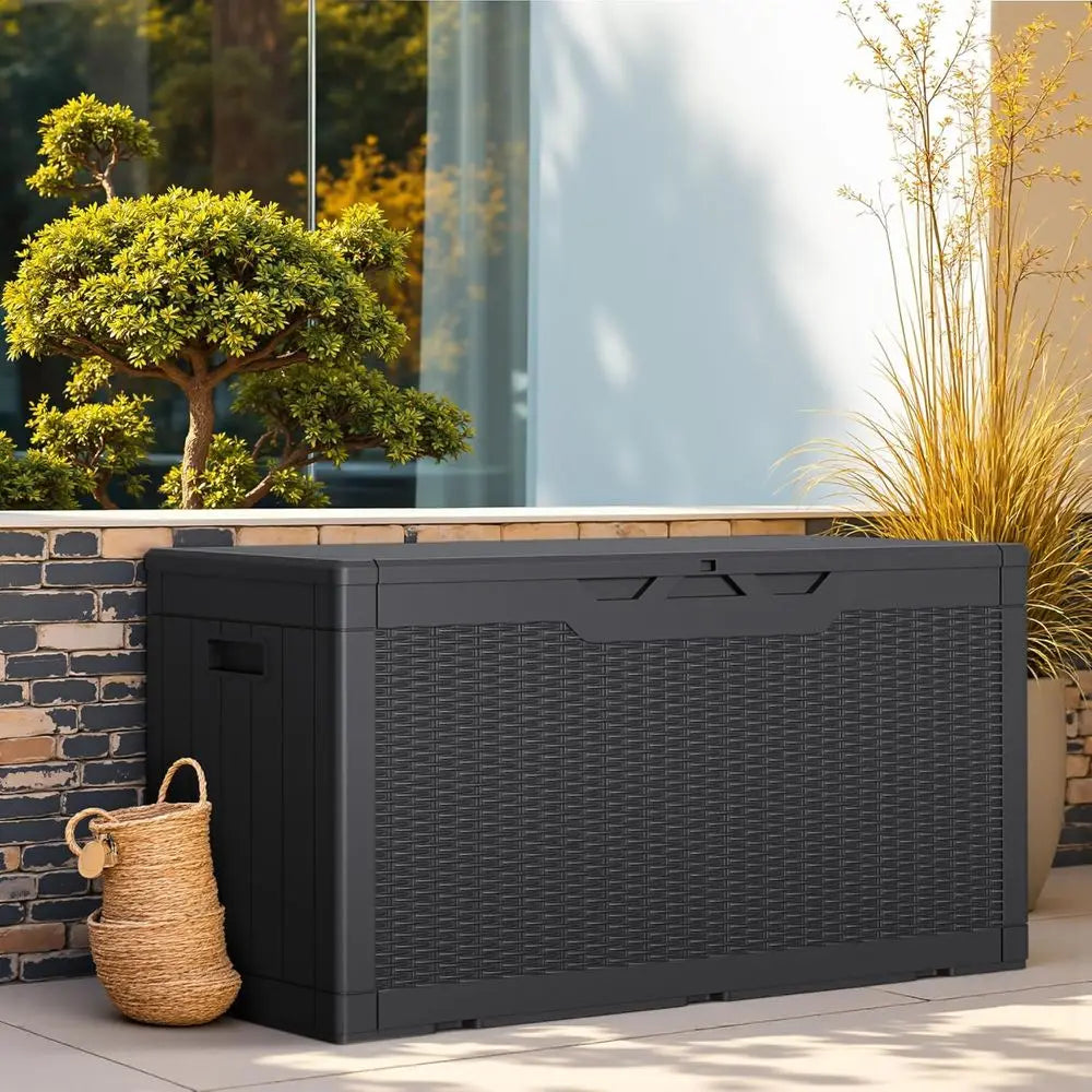 Outdoor Storage Box With Lock Waterproof UV Resistant Lid