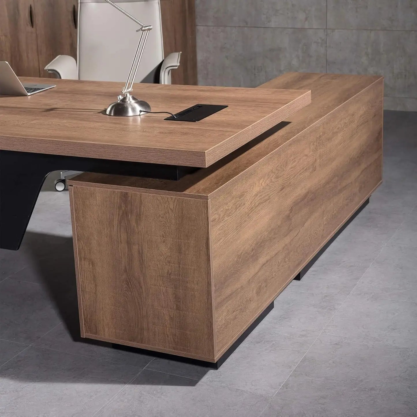 L Shaped Executive Desk With Reversible Storage And Power Hub