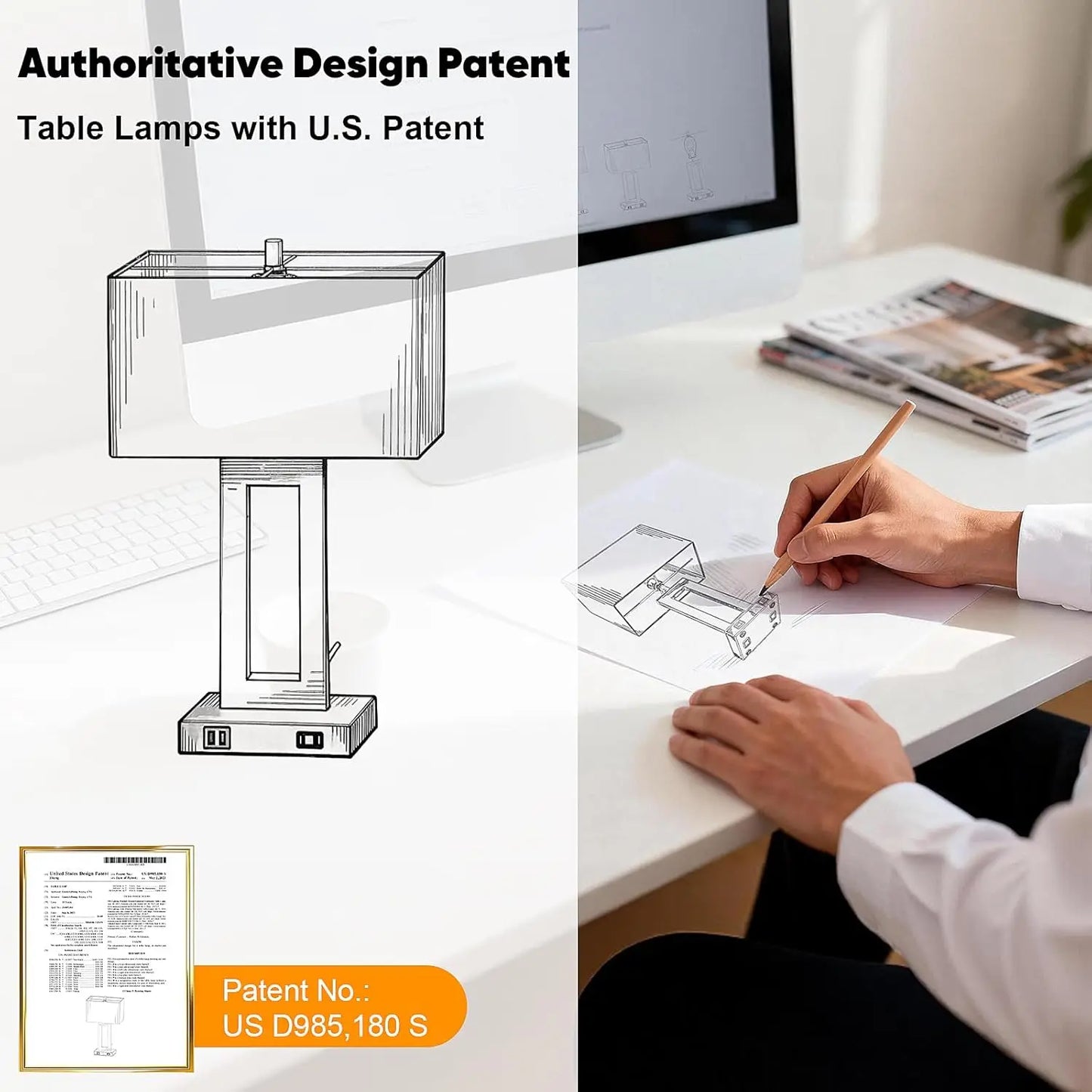 2-Pack Touch Control Table Lamp With USB Ports Dimmable Nightstand