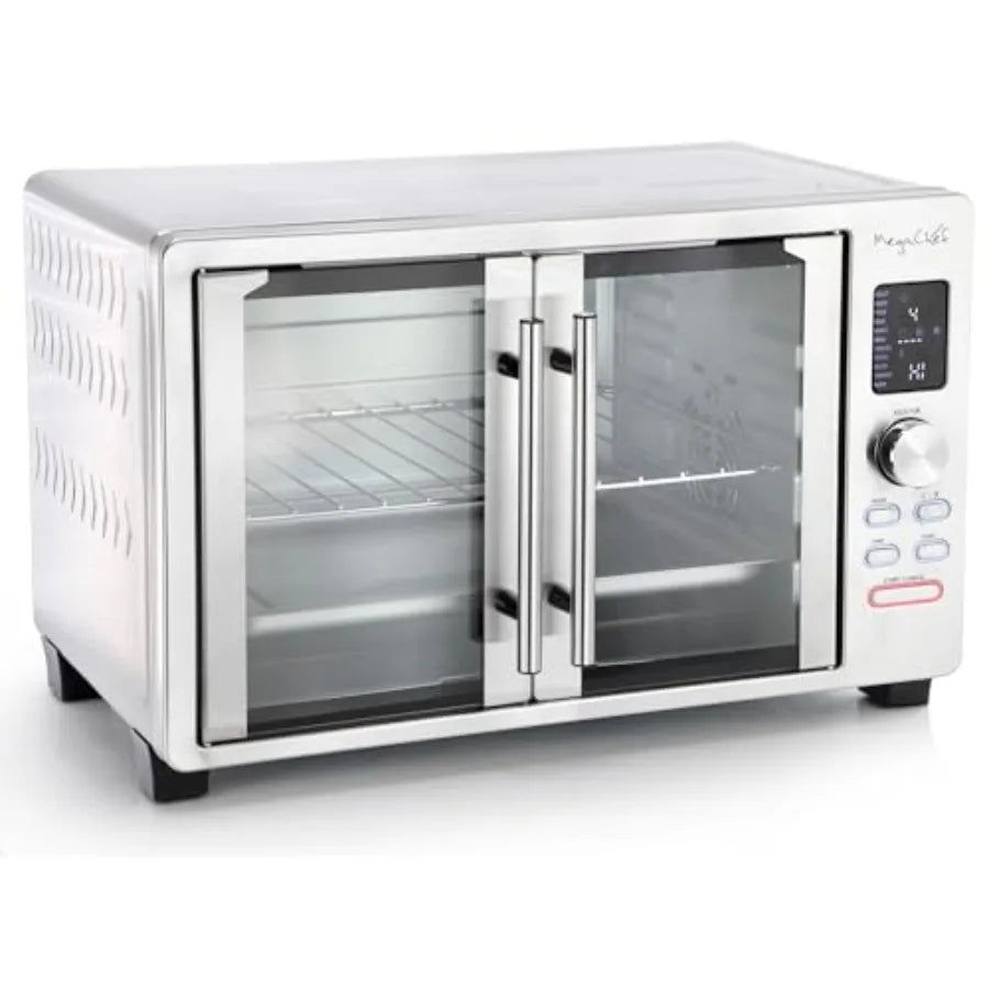 30 Quart Digital French Door Multi-Function Convection Toaster Oven with Rotisserie Set Toast Bagel Pizza Bake Roast Broil Cook
