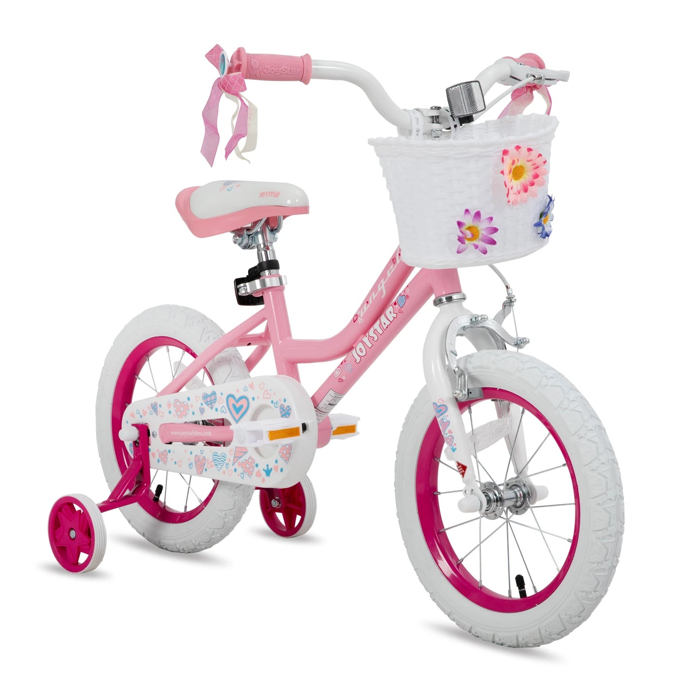 Joystar Kids Bike With Basket Training Wheels Rear Pedal Brake